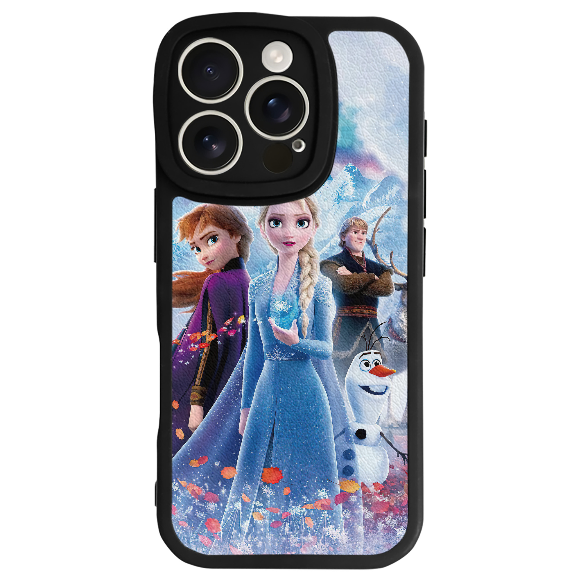 （画像用） アナと雪の女王 アンナ エルサ Frozen Anna Elsa 【iPhone 16シリーズ対応】シリコンスマホケース（レザー調） 材質：シリコン